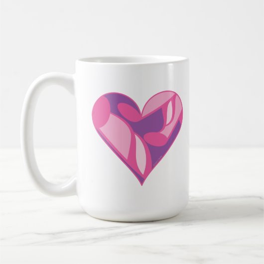 Rosa Musiknote Gemustertes Herz Tasse (Links)