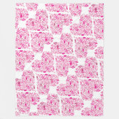 Rosa Musiknote Herz Fleece Blanket (Vorderseite)