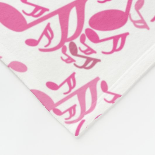 Rosa Musiknote Herz Fleece Blanket (Ecke)