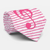 Rosa Musiknote-Kleeblatt Krawatte (Gerollt)
