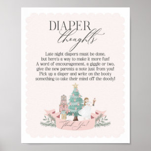 Rosa Muskeln Babydusche Windeln Zeichen Poster