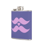 Rosa Mustaches-Flasche Flachmann (Links)