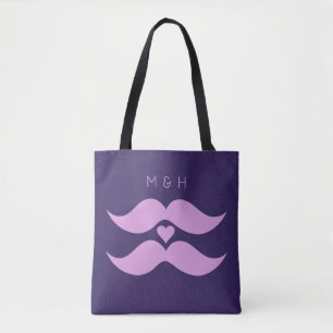 Rosa Mustaches, kundenspezifische Mono-Taschen Tasche