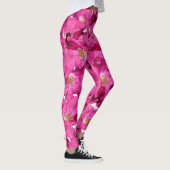 Rosa Muster der Blumenmohnblumen Leggings (Rechts)