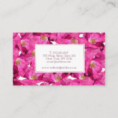 Rosa Muster der Blumenmohnblumen. Text Visitenkarte (Rückseite)