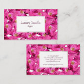Rosa Muster der Blumenmohnblumen. Text Visitenkarte (Vorne/Hinten)