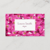 Rosa Muster der Blumenmohnblumen. Text Visitenkarte (Vorderseite)