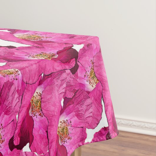 Rosa Muster der Blumenmohnblumen Tischdecke (Beispiel)