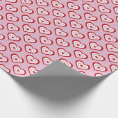 rosa Muster des roten Herzens Geschenkpapier (Ecke)