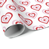 rosa Muster des roten Herzens Geschenkpapier (Rolleneckpunkt)