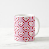rosa Muster des roten Herzens Kaffeetasse (VorderseiteRechts)
