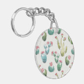 Rosa Muster des Wüsten-Blüten-Schritt-| Schlüsselanhänger (Vorderseite links)