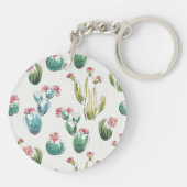 Rosa Muster des Wüsten-Blüten-Schritt-| Schlüsselanhänger (Rückseite)