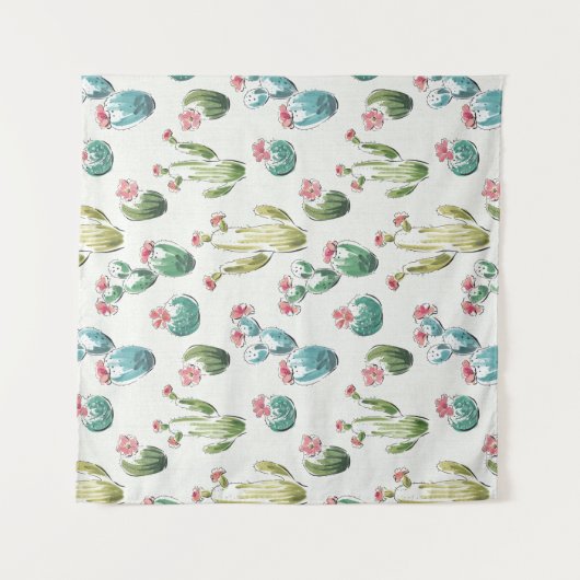 Rosa Muster des Wüsten-Blüten-Schritt-| Wandteppich (Vorderseite)