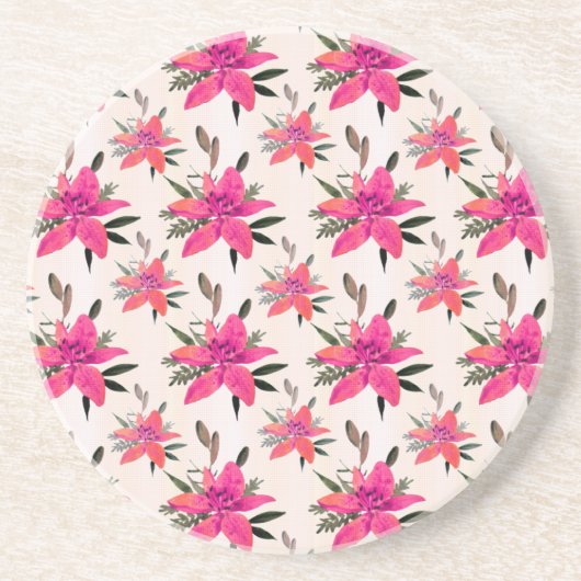 rosa Muster-Design-29500 Getränkeuntersetzer (Vorne)