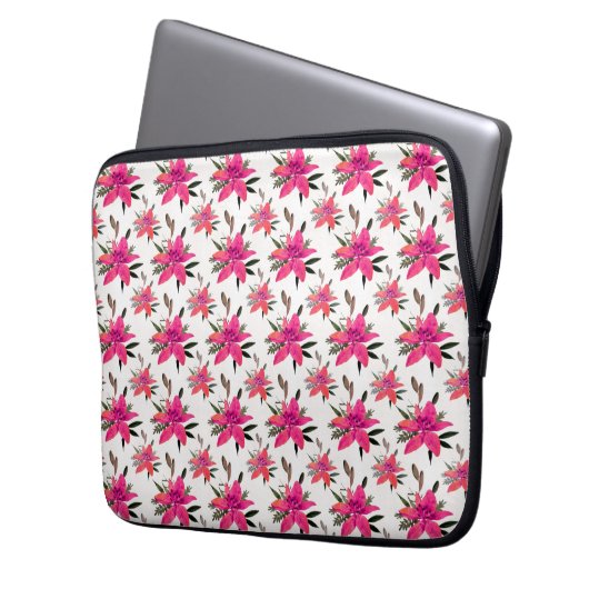 rosa Muster-Design-29500 Laptopschutzhülle (Vorderseite Links)