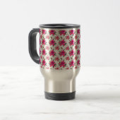 rosa Muster-Design-29500 Reisebecher (Vorderseite Links)