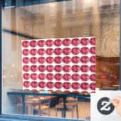 rosa Muster Fensteraufkleber (Café-Fenster)