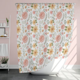 Rosa Muster für die Rose der Vintagen Wildblume Duschvorhang