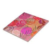 Rosa Muster mit Blume und Pflanze Fliese (Seite)