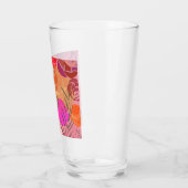 Rosa Muster mit Blume und Pflanze Glas (Links)