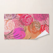 Rosa Muster mit Blume und Pflanze Handtuch (Handtuch)