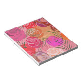 Rosa Muster mit Blume und Pflanze Notizblock (angewinkelt)