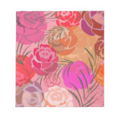 Rosa Muster mit Blume und Pflanze Notizblock (Vorderseite)