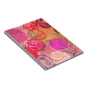 Rosa Muster mit Blume und Pflanze Notizblock (Rechte Seite)