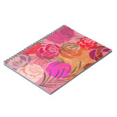 Rosa Muster mit Blume und Pflanze Notizblock (Linke Seite)