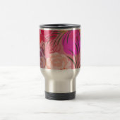 Rosa Muster mit Blume und Pflanze Reisebecher (Mittel)