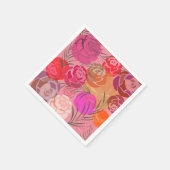 Rosa Muster mit Blume und Pflanze Serviette (Ecke)