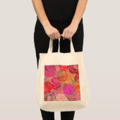 Rosa Muster mit Blume und Pflanze Tragetasche (Vorderseite (Produkt))