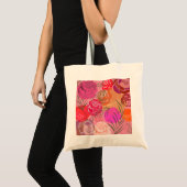 Rosa Muster mit Blume und Pflanze Tragetasche (Vorderseite (Produkt))