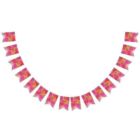 Rosa Muster mit Blume und Pflanze Wimpelkette (Alle)