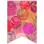 Rosa Muster mit Blume und Pflanze Wimpelkette (Zweite Fahne)