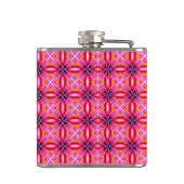 Rosa Muster Mit Monogramm Vinyl Wrackkolben Flachmann (Rückseite)