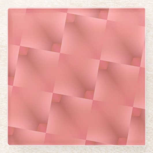 Rosa Muster pastellfarben Glasuntersetzer (Vorderseite)