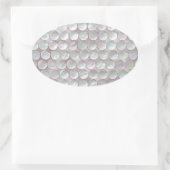 Rosa Mutter der Perlmuscheln Ovaler Aufkleber (Tasche)