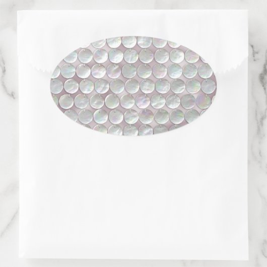 Rosa Mutter der Perlmuscheln Ovaler Aufkleber (Tasche)