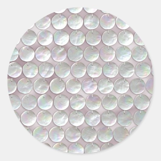 Rosa Mutter der Perlmuscheln Runder Aufkleber (Vorderseite)