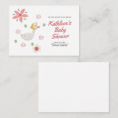 Rosa Mutter Gänse Kinderdusche Einladung (Vorne/Hinten)