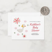 Rosa Mutter Gänse Kinderdusche Einladung (Vorderseite/Rückseite Beispiel)