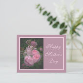 Rosa Muttertag Postkarte (Stehend Vorderseite)