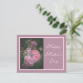 Rosa Muttertag Postkarte (Stehend Vorderseite)