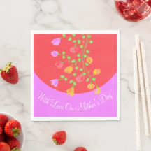 Rosa Muttertags-Papier Servietten