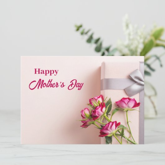 Rosa-Muttertagskarte Feiertagskarte (Stehend Vorderseite)
