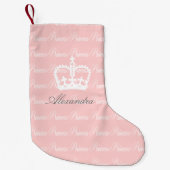 Rosa-n-Weiße Prinzessin Kleiner Weihnachtsstrumpf (Vorderseite)