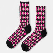 Rosa Nachhaltig Premium Argyle Socken (Linkes Detail)