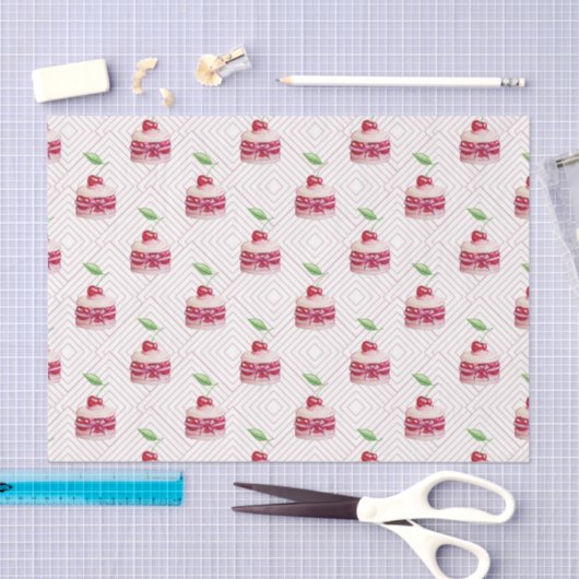 Rosa Nachtisch (Design 79 Pink Serie) Seidenpapier (Handwerk)